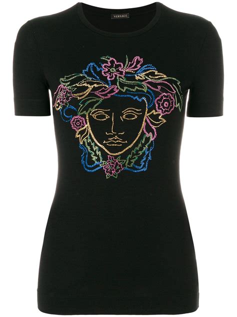 t shirt versace logo medusa|versace crystal medusa t shirt.